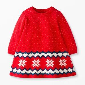 Hanna Andersson Baby Heritage Sweater Dress in Scandi Snowflake